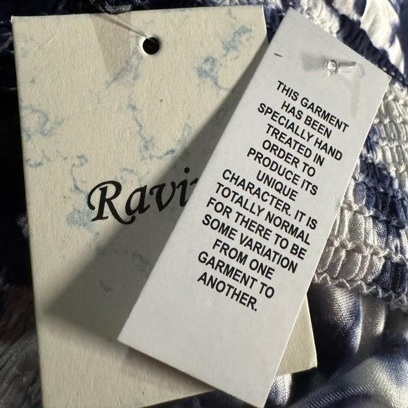 Womens Raviya Tie Dye Strapless Smocked Maxi Dress Cover up Medium White Blue - Picture 15 of 16